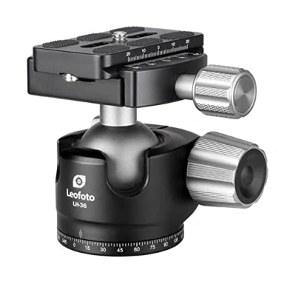 Imagen de Leofoto Cabezal de Bola LH 36 con Placa liberación rápida QP 70N Giratorio 360 Grados Tornillo trípode Universal 3/8&quot; 36+QP