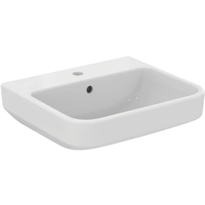 Imagen de Ideal Standard i.life B Lavabo de 50 cm con orificio central para la grifería abierta y desbordamiento. Columna, semicolona sifón decorativo comprar por separado. Blanco