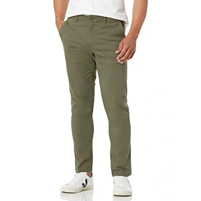 Imagen de Amazon Essentials Pantalones Chinos de Pitillo, Elásticos, Informales Hombre, Verde Oliva, 33W / 28L
