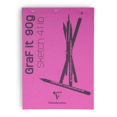Imagen de Clairefontaine graf&#039;iT 96680C Bloc 80 hojas blancas 21 x 29,7 cm 90 g, tapa rosa