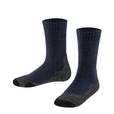 Imagen de FALKE TK2 K SO lana hilo funcional anti ampollas gruesa 1 par, Calcetines para senderismo Unisex niños, Azul (Dark Blue 6680), 23 26
