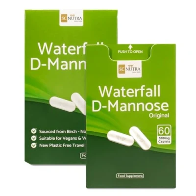 Imagen de Waterfall D Mannose Comprimidos (Comprimidos fáciles de tragar) 60 x 500mg Nuevo y práctico envase sin plástico SC Nutra (Sweet Cures)