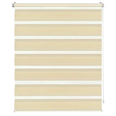Imagen de Deco Company Estor enrollable Duo, doble, Instalación en la ventana sin taladrar, Todas las piezas de montaje incluidas, Poliéster, Beige, 70 x 150 cm