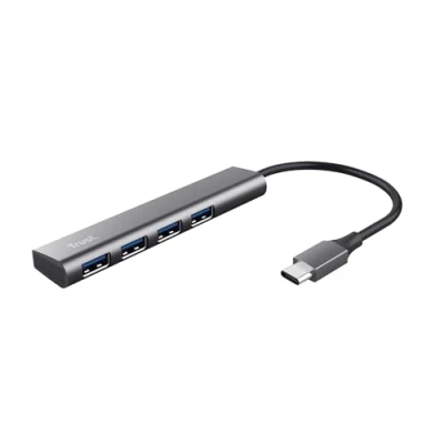 Imagen de Hub USB/Concentrador Trust 24948 Halyx 4, USB C, 4 puertos, 5 Gbit/s, Gris