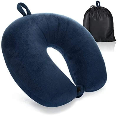 Imagen de com four® Almohada para el Cuello Premium con Espuma viscoelástica Suave y Aterciopelada