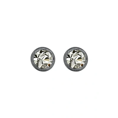 Imagen de Kuzzoi Pendientes para hombre, redondos, 5,5 mm, con cristal brillante, color negro, de Plata ley 925, oxidado hombres, 0303653023, ley, Crystal