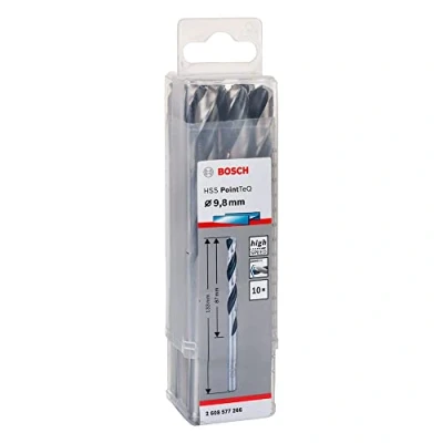 Imagen de Bosch Professional 10 brocas helicoidales HSS PointTeQ, para metal, 9.8 x 87 133 mm, accesorio de taladro