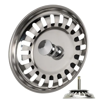 Imagen de Cesta de tamiz fregadero, Ø 78 mm, 32 61 mm Tornillo, Altura ajustable, clavija espiga 7,8 Color plata, tapón fregadero acero inoxidable, colador drenaje fregaderos cocina