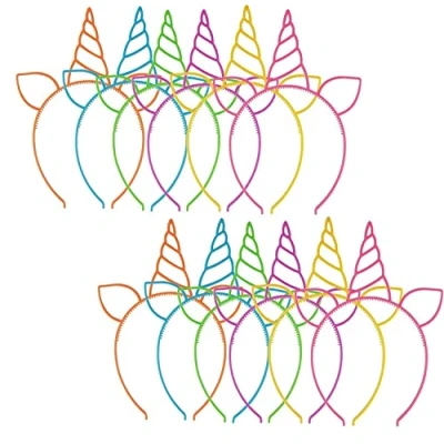 Imagen de 12 Pack Unidades de Diademas Unicornio,Diadema Unicornio Plástico,Unicorn Headbands,Diademas Plástico para Niñas,Diadema Unicornio,Diademas Plástico,para Cumpleaños,Halloween,Navidad