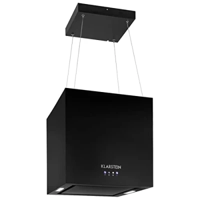 Imagen de Klarstein Kronleuchter Campana extractora Isla en isla, Iluminación LED, 3 niveles de potencia, Filtro grasa, Control táctil, 45 cm, Negro