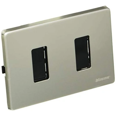 Imagen de Bticino S503/12XS Magic Kit, Soporte y Baño, 2 módulos, Aluminio Oxidal