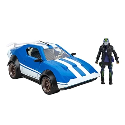 Imagen de Fortnite Joy Ride Whiplash (Azul y Blanco), vehículo con Figura articulada X Lord de 4 Pulgadas, Multicolor (Jazwares FNT0815)
