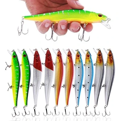Imagen de Sougayilang Señuelos de Pesca crankbait Minnow con Gancho Agudos para la Vida como Cebo Pesca, Buceo Profundo