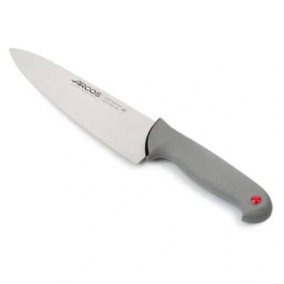 Imagen de Arcos Serie Colour Proof Cuchillo Chef 8&quot; Hoja Acero Inoxidable Nitrum Mango Ergonómico Polipropileno con Recubrimiento Elastómero Erie Proof. Color Negro.