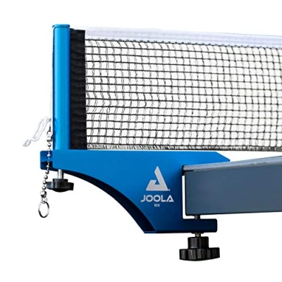 Imagen de JOOLA Red de Tenis Mesa y Poste Aluminio Grado Profesional WX para Interiores Exteriores, 182,88 cm, Mezcla algodón Reforzado con Sistema tensión Ajustable, anodizado Azul