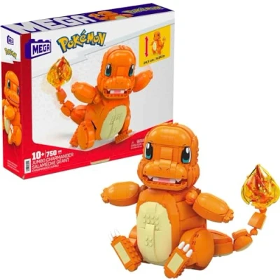 Imagen de Mega Construx Pokemon Charmander Grande Figura de Bloques construcción, 740 Piezas, Juguete +10 años (Mattel HHL13)