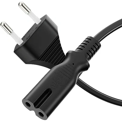 Imagen de Sonero® Euro Cable de Red, alimentación para electrodomésticos, Enchufe a IEC C7, 5,00m, Negro