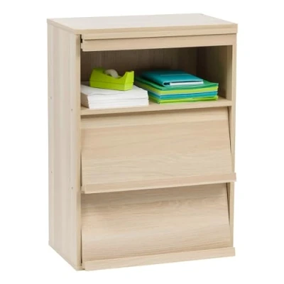 Imagen de Iris Ohyama, mobiliario, biblioteca, estante de almacenamiento, 3 puertas plegables, diseño, sólido, moderno, multi uso, escritorio, habitación, salón Flap Rack Chr Marron Clair