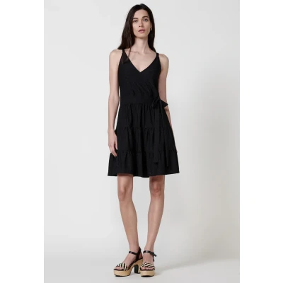 Imagen de Vestido Estilizado con Escote Cruzado para mujer en color negro