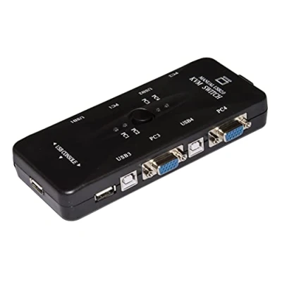 Imagen de Link lkkwm4 Switch KVM para 4 pc USB/VGA con 1 ratón, Teclado USB y Monitor VGA Cables incluidos