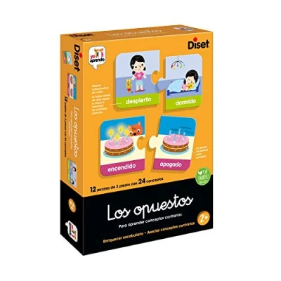 Imagen de Diset Los Opuestos, Juego educativo para aprender la relación entre palabras a partir de 3 años, 24 piezas hacer 12 puzzles