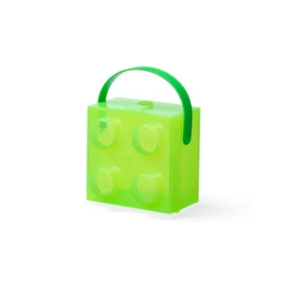 Imagen de Room Copenhagen LEGO Box con asa, caja de almacenamiento portátil, verde claro translúcido (verde translúcido)