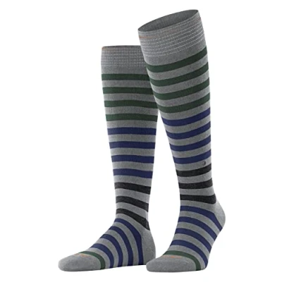 Imagen de Burlington Blackpool M KH algodón largo estampado 1 par, Calcetines largos Hombre, Gris (Marengo 3391) nuevo ecológico, 40 46