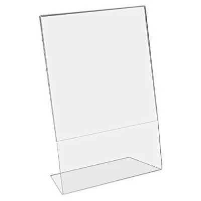 Imagen de HMF 46954 Expositor de mesa acrílico oblicuo, DIN A4, formato vertical y horizontal, transparente