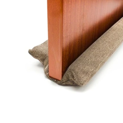 Imagen de Burlete Aislante de Tela para Puertas. Doble Ajustable entre 80 90 cm. Reutilizable y Lavable Ventanas Puertas contra Corrientes Aire, Ruido, Frío, Luz, Polvo, Insectos.