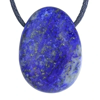 Imagen de Lebensquelle Plus colgante de gota lapislázuli, Piedra perforada con cinta algodón, piedras preciosas de, semipreciosa, Lapislázuli