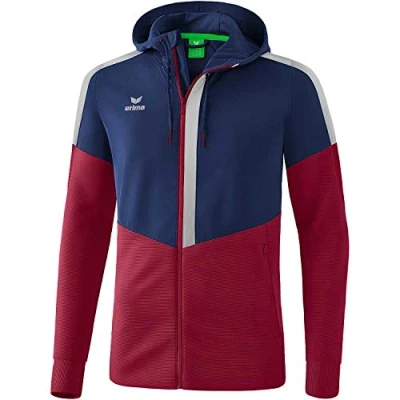 Imagen de ERIMA Squad Training Jacket con Capucha, Unisex, New Navy/Bordeaux/Silver Grey, XL
