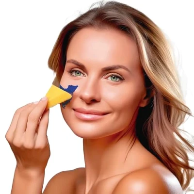 Imagen de Disfraz Maquillaje Con Esponja Azul Marino 9 Gr