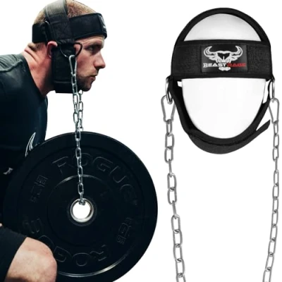 Imagen de Beast Rage Head Arnés Ajustable D Gancho Cadena Neopreno Acolchado Para Ejercicio Fitness Gimnasio Diadema Cuello Entrenador Fuerza Levantamiento De Pesas Hombres Mujeres