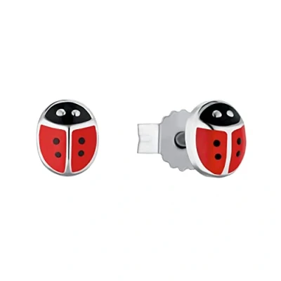 Imagen de amor MARIENKÄFER Pendientes para niños, Talla: One Size, Silber