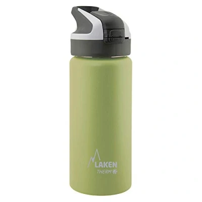 Imagen de Botella de Agua Térmica al Vacío Acero Inoxidable Doble Pared Laken (0,5L Khaki) Tecnología 24 Horas Frío Ideal para Trabajo o Deporte Cierre Hermético y Uso Vertical