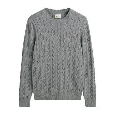 Imagen de GANT Cable C NECK Jersey de punto, Hombre, Talla: XS, Grey melange