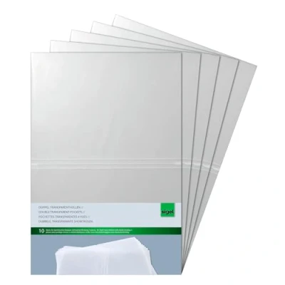 Imagen de SIGEL SM180 Fundas dobles transparentes, para A4, 5 x 10 unds.