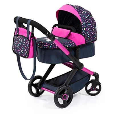 Imagen de Bayer Design 17080AA Cochecito de muñeca Combi Xeo, Carro para muñecos, Bolsa, Convertible, Regulable en Altura