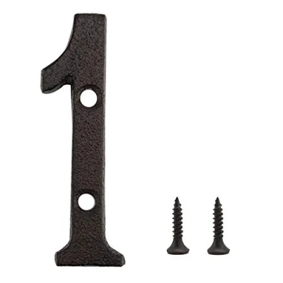 Imagen de LUTER Números de Dirección Casa 7,6 cm Calle Negros Flotantes Buzón Puerta para Número con 2 Tornillos Fijación (1)