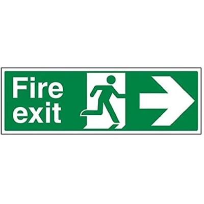 Imagen de vsafety 14004bj r &quot;Fire Exit flecha derecho&quot; signo, 1 mm plástico rígido, paisaje, 450 x 150 mm), color verde