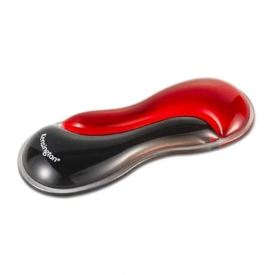 Imagen de Kensington K62440WW Reposamuñecas Slim Duo Gel para Ratón y Trackball, 192 x 72 22 mm, Alfombrilla Ergonómica, Evita Sobrecargas Molestias, Compatible con Ratones Trackballs, Negro/Rojo
