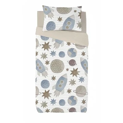 Imagen de NATURALS Funda Nordica Cama 90, 100% Algodón, Juego de para edredon 150x220 cm + 1 Almohada 45x110, Orion