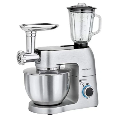 Imagen de Profi Cook PC KM 1189 Robot de repostería multifunción 3 en 1 Amasar Picar Batidora 1500 Watts Color plata