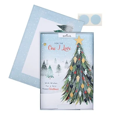 Imagen de Hallmark Tarjeta de Navidad en caja para alguien que amo, escena clásica invierno con diseño árbol