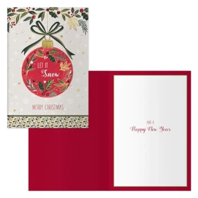 Imagen de DOHE Tarjetas de Felicitación Navidad Pack 6 unidades Tamaño: 11,5x17 cm (cerrada) Incluye sobre para guardar la tarjeta Modelo Bola