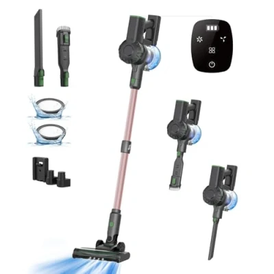 Imagen de Vexilar Aspiradora sin Cable V9PRO 40KPa Potente Succión,Aspiradora 6 en 1, Escoba Autonomía 50 Mins,Aspirador Vertical para Pelo de Mascotas,Alfombra,Coche y Suelo