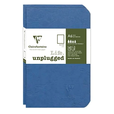 Imagen de Clairefontaine 734184C Age Bag DUO set de 2 cahiers piqués 9x14cm 96p uni bleu