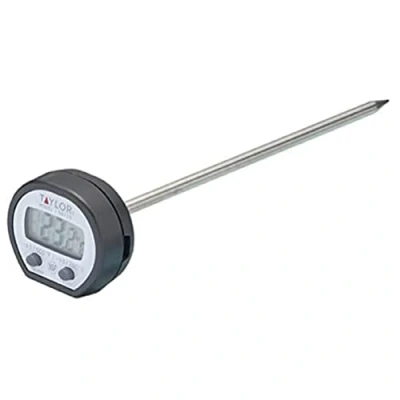 Imagen de Termómetro digital de cocina Taylor Pro, con sonda para medir la temperatura carne, fácil leer, gris, 15 x 3 3,5 cm, 5 años garantía, 1 unidad