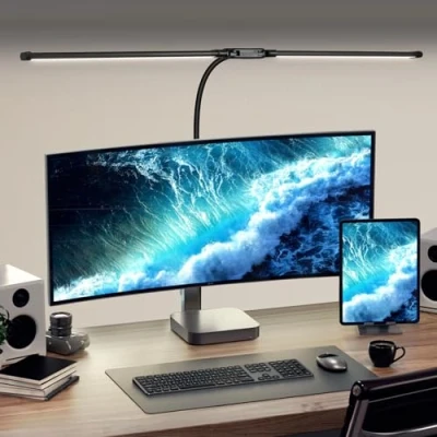 Imagen de CHENBEN Lampara Escritorio LED Regulable 15W 75cm Luz de Doble Cabeza Monitor con 5 Temperaturas Color 10 Modos Regulación,Para Lámpara Ordenador,Lampara estudio