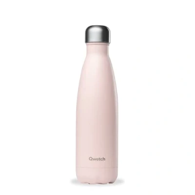 Imagen de Qwetch Botella Isotérmica Pastel Rosa 500ml de Acero Inoxidable 24h Frío y 12h Caliente Hermética, Sin BPA Reutilizable Para Deporte, Viajes, Oficina, Senderismo
